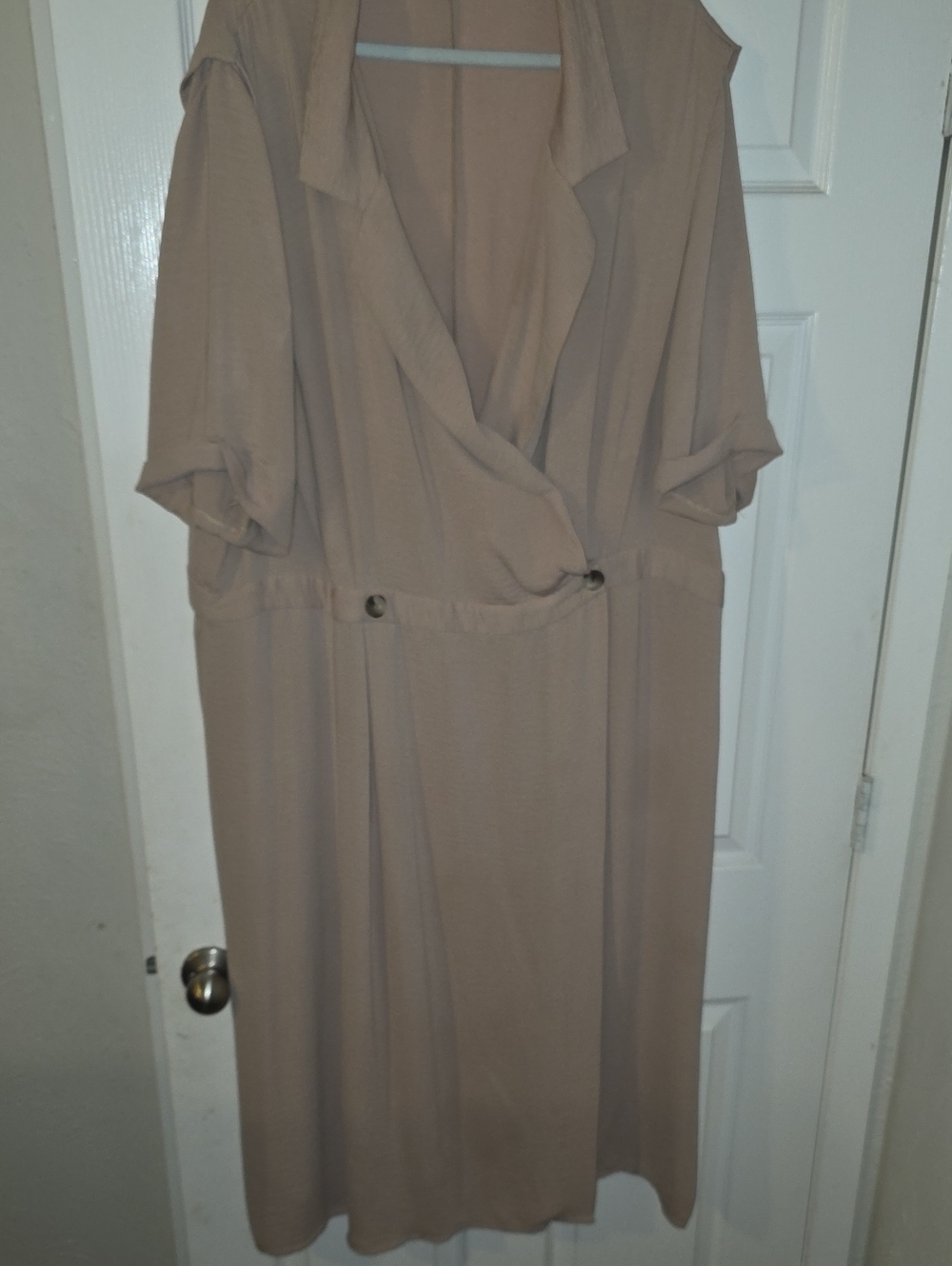 ASOS Curve Taupe Wrap-Front Midi Dress